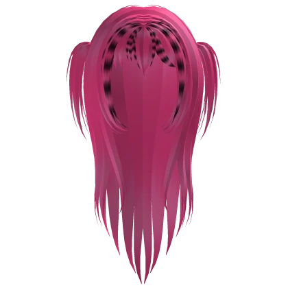 striped spikey hair with pigtails in hot pink
