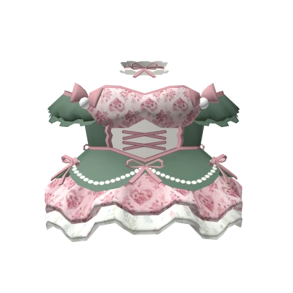 🎀3.0 charming Green Rococo Dress w Bows