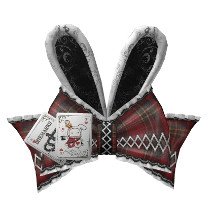 frilled & pretty ; plaid bunny bow ears 