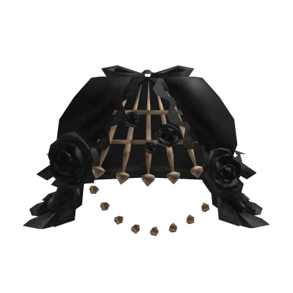 Rosy Gothic Gold Cage Skirt Bustle in Black