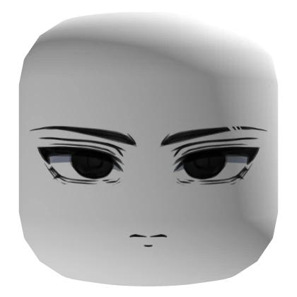 Serious Male Face - White