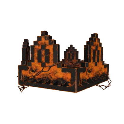 [ADD-ON] Hallow Orange Studded Chained 8-bit Crown