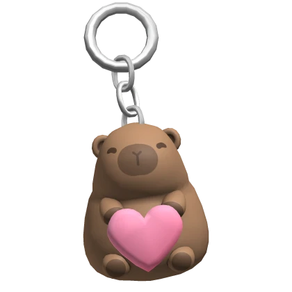 Valentines Capybara Keychain
