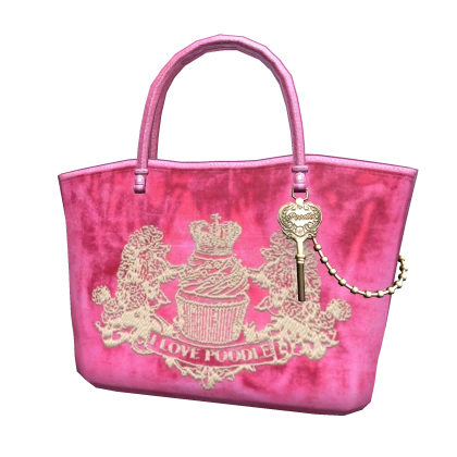 Vintage Couture Velour Tote Bag | Pink