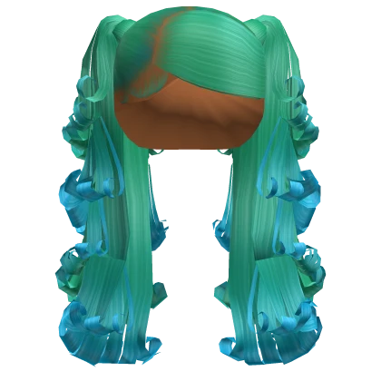 ☆ | Aquamarine Pigtails w/ Bumped Ends