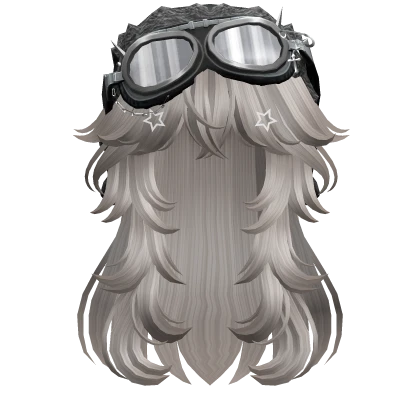 Ash Long Straight Hair w/ Y2K Goggles Ushanka