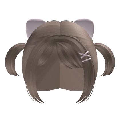 ୨୧ Short Cute Pigtails w/ Cat Ears in Brown ୨୧