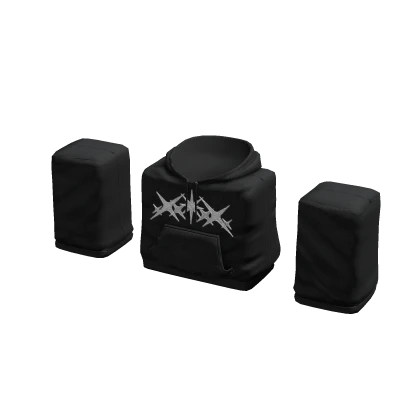 Y2K Black Hoodie Layered 1.0 R15