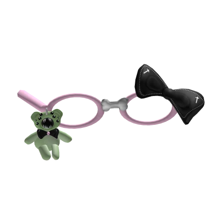 zombie pink green monster eyes bone glasses bow