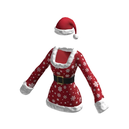 Christmas Cute Mrs. Claus Dress w/ Santa Hat