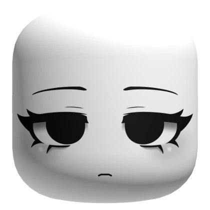 Cute Monochrome Face With Black Eyes - White