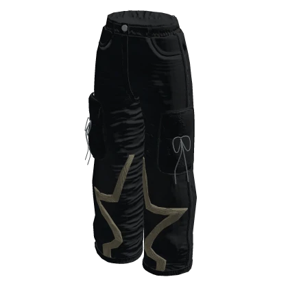 Black Y2k Star Jeans