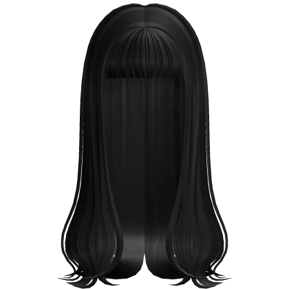 Long Sleek Model Hair w/ Bangs (Black)