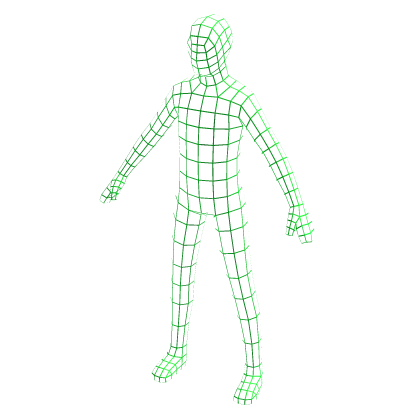 🌐 Wireframe suit - Green