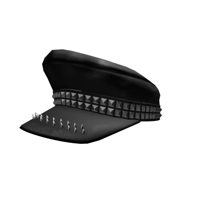 Goth Spiked Leather Beret Cap