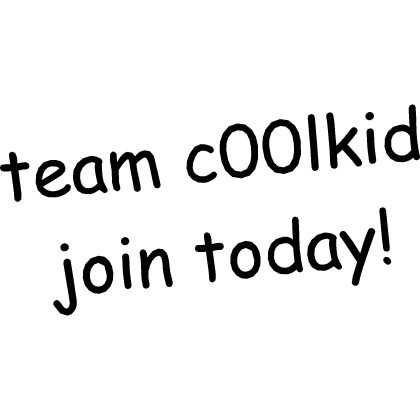 Team coolkid front text