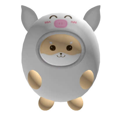 ♡ Jumbo cute corgi in white pig onesie backpack ♡