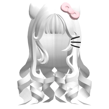 Hello Kitty Curly Doll Princess Hair Pink White