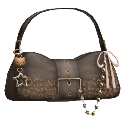 Trendy Brown Gyaru Leopard Print Shoulder Bag