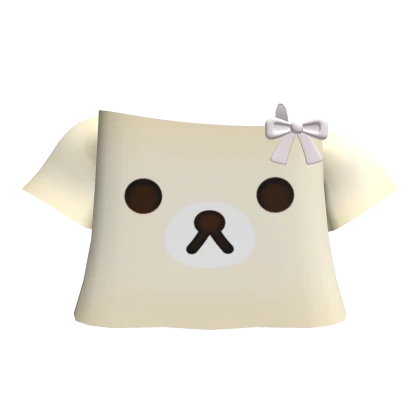 kawaii cutesy off shoulder kuma bear top in cream