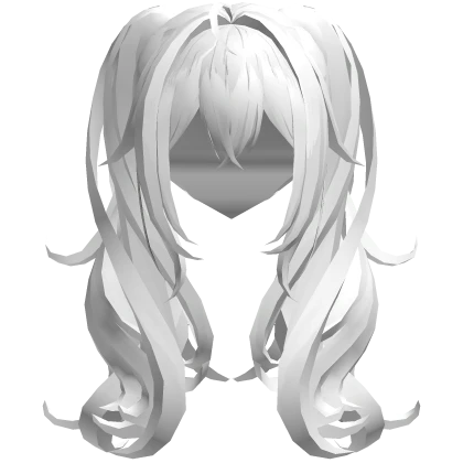 White Hair w/ Messy Ponytails