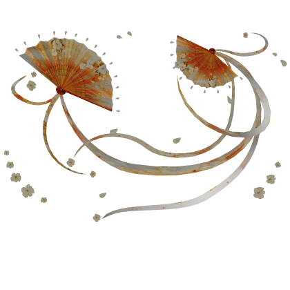 Orange Flowery Traditional Fans Fantasy Aura