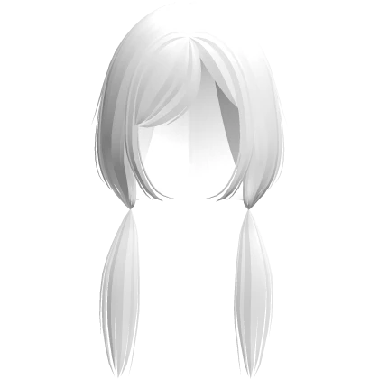 kawaii babydoll anime low pigtails white