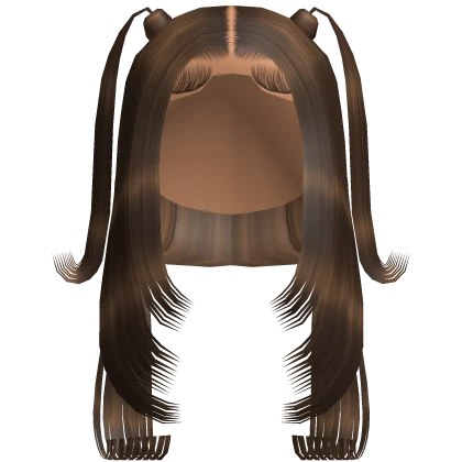 Brown Middle Part Buss Down with Pigtails