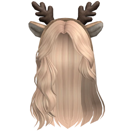 Snow Swept Wavy hair w/ Deer Antlers (blonde)