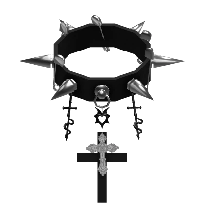 ⛧ Gothic Black Spiked Cross Choker (3.0)