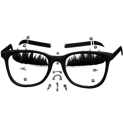 ♡ punk lashes w glasses + piercings