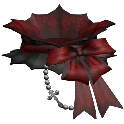 gothic lace collar & cross red