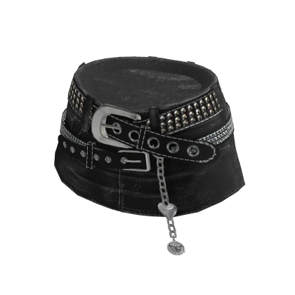 💗Y2K MINISKIRT WITH DOUBLE BELT_BLACK