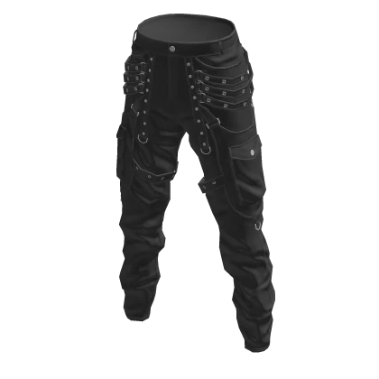Gray evade goth cargo pants