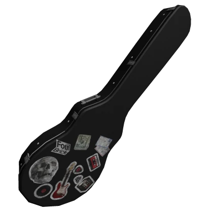 Stickered Black Guitar Case