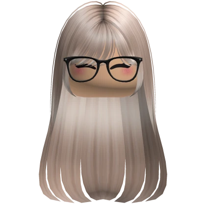 Nerdy Cute Hair w Glasses Platinum Blonde