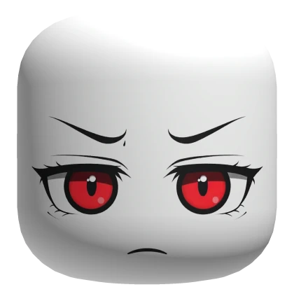 Chibi Demon Face with Red Eyes