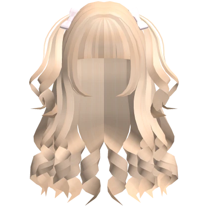  ♡ FREE : orange pretty princess long curly hair 