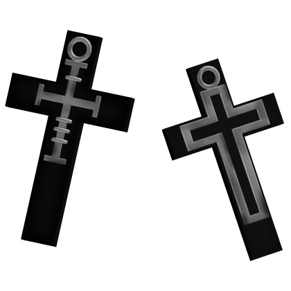 gothic harajuku vkei black cross emo hair clips