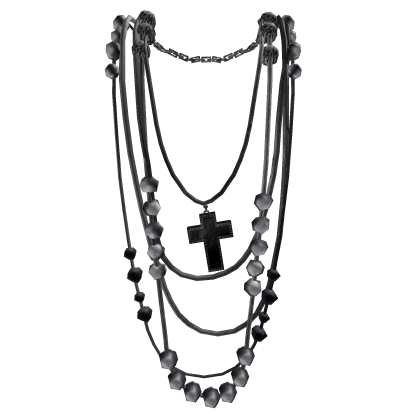 Vintage Layered Necklace w/ Cross 3.0 Silver