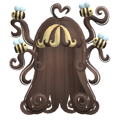♡ brown cute swirly hair with bees