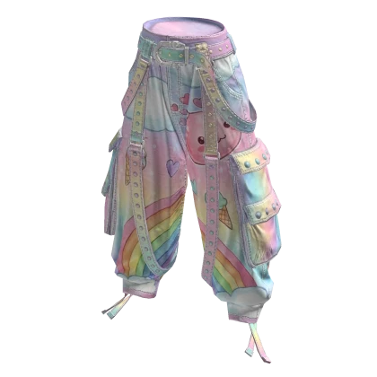 Rainbow Icecream Pastels 🌈🍦 Y2K Cargo Pants