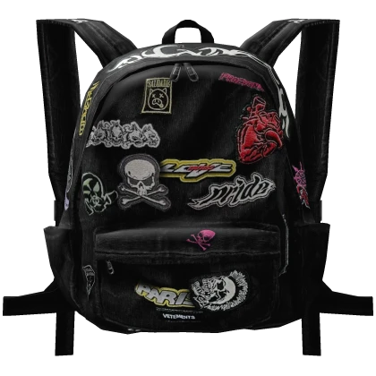 vetements graffiti sticker patch backpack