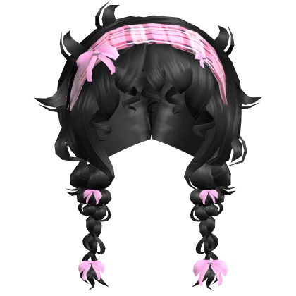 Coquette Baby pink farmer braids [black]