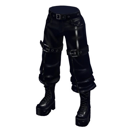 Goth Boots and PVC Trousers