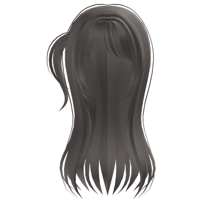 ♡ ┊ long flowy side pigtail hair in ash brown