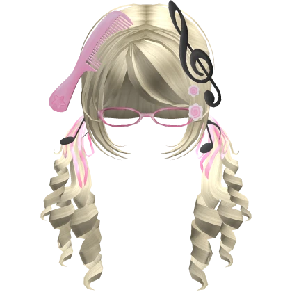 ♪ blonde heisei retro piano music note pigtails