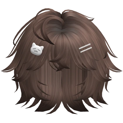 ♡ messy cutecore short hair /w cat clips brown