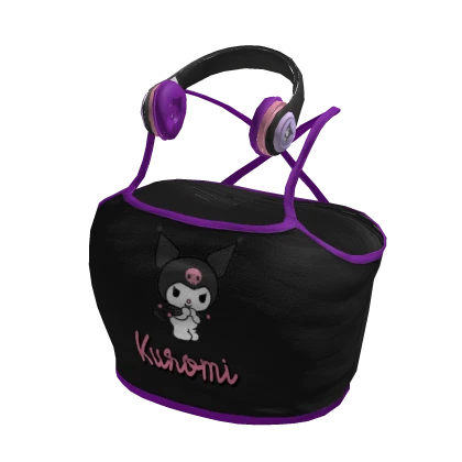 Sanrio: Kuromi Black Tank Top with Headphones