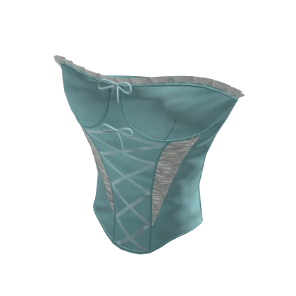 Victoria Set - Velvet Ruffled Lace Corset | Blue